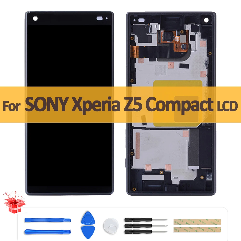 Lcd Originale Da 4.6 "Per Sony Xperia Z5 Display Compatto Touch Screen Con Cornice Per Sony Xperia Z5 Mini E5823 E5803 Digitalizzatore Lcd