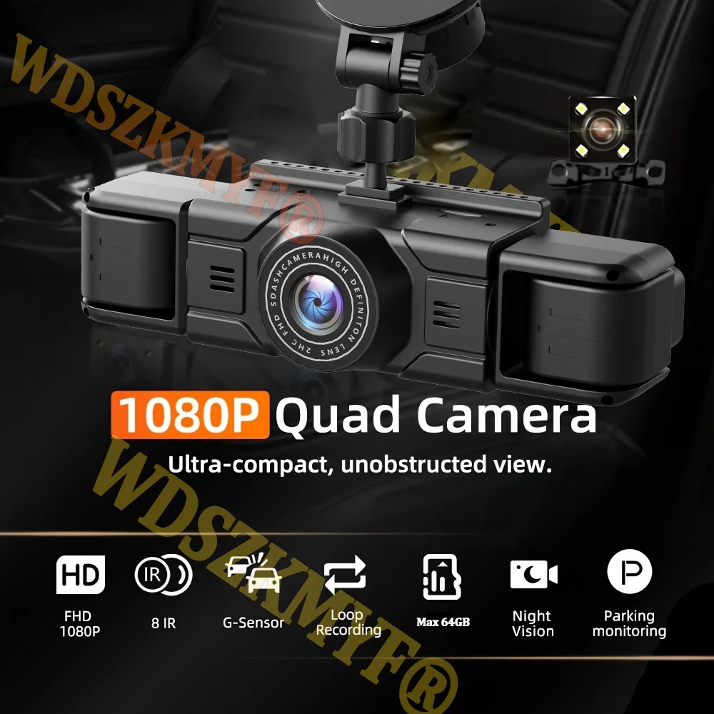 NEW 360° Car Camera 3/4Lens HD Dash Cam Car recording camera Car DVR Front RearView Camera Night Vision Car Accessories