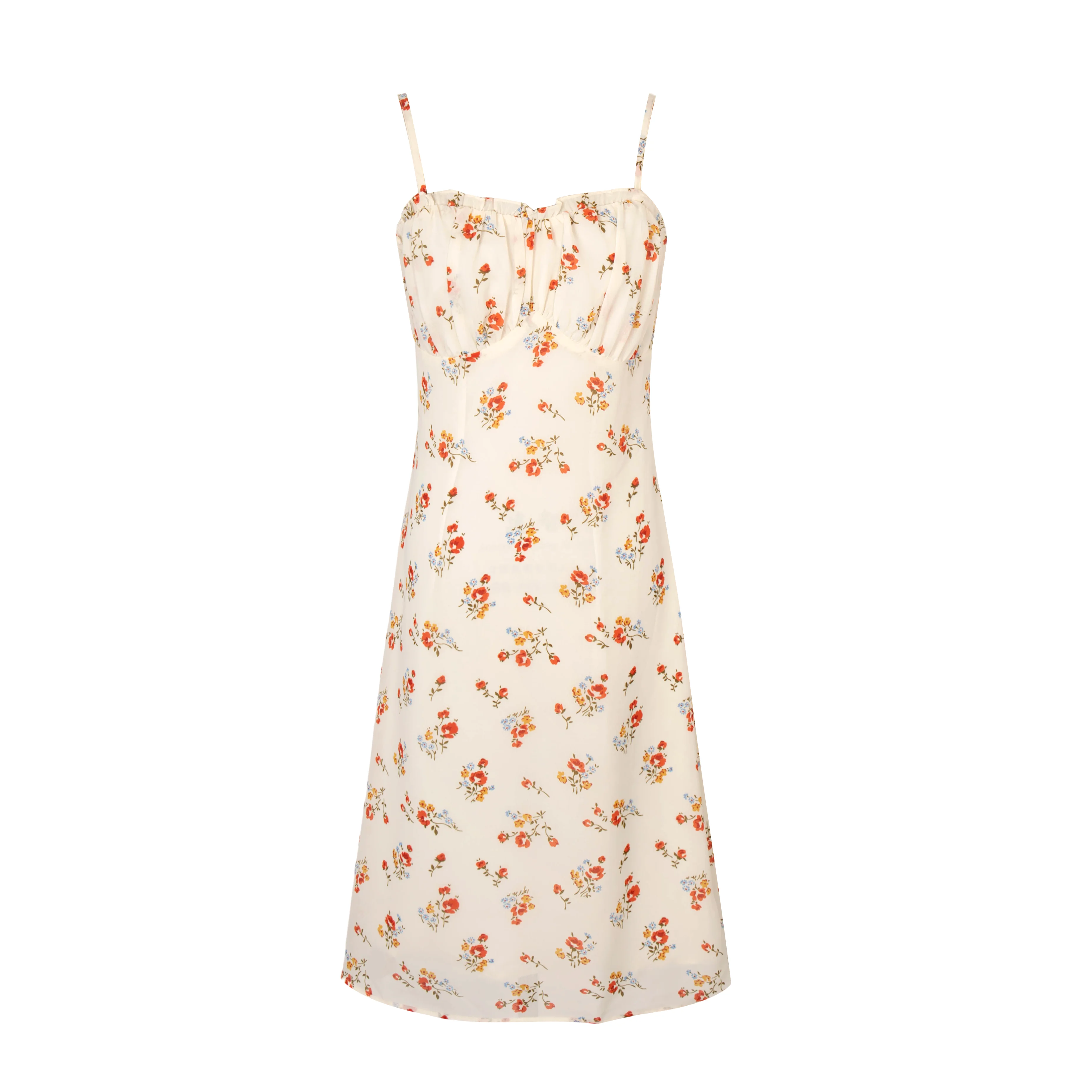 

Spring and summer women's casual printed slim fitting suspender dress