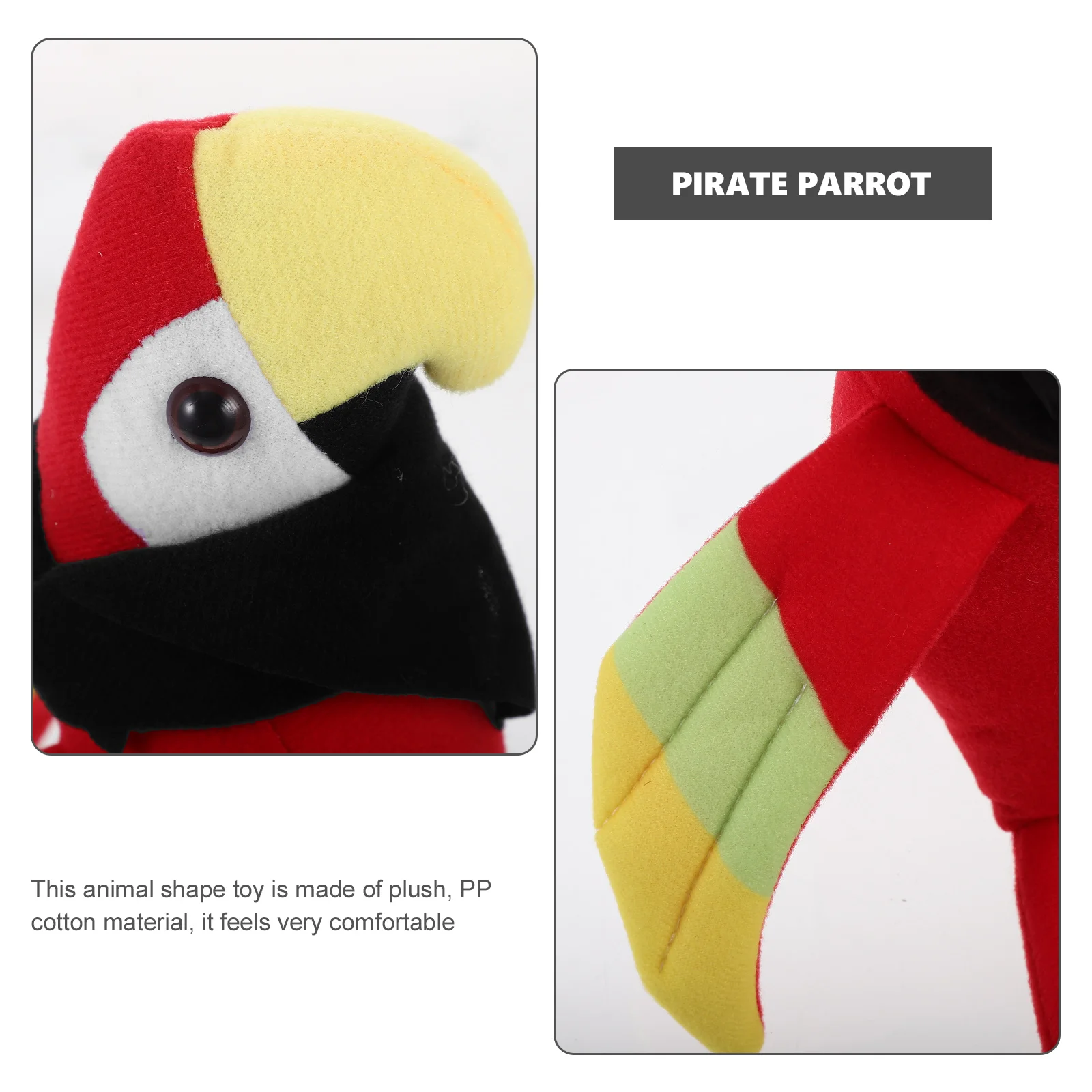 Loro pirata de peluche para hombro, juguete de loro de peluche de  Halloween, disfraz de pirata de dibujos animados para suministro de fiesta  - AliExpress