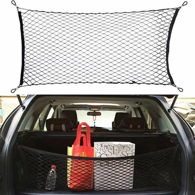 90x40 CM/60x110 CM Net Holder Universal Car Trunk Rear Storage Cargo Luggage Nylon Elastic Mesh  With 4 Plastic Hooks Pockets 1