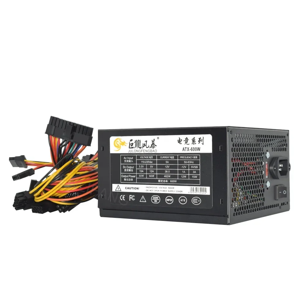 Fonte de Alimentação do Computador Atx 400w 600w 110230v Rgb 12v pc Psu 150*140*85 mm E-sports Profissional Jogo de Vídeo Computador - Imagem 5