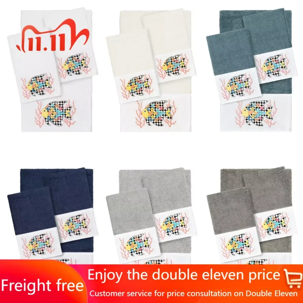 

100% Türkiye Cotton 3PC Decorated Towel Set Removable Pools Large Size Bath Towel Beach For Home Hand Towels Bathroom Set Luxury