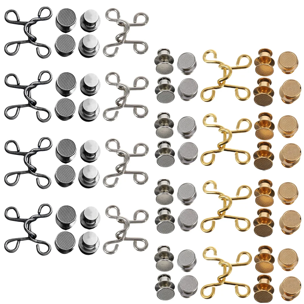 

12 Sets Detachable Waist Discipline Buckle Tightener Trousers Metal Adjustable Jeans Buttons