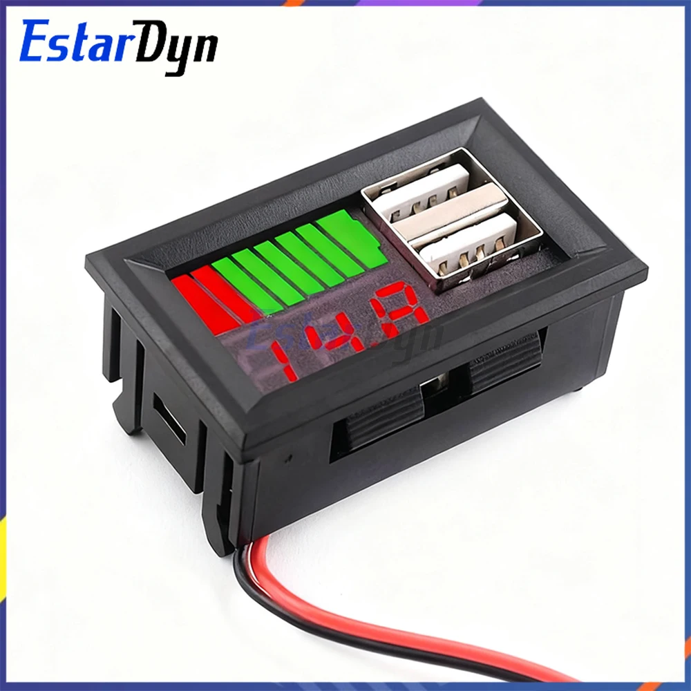 Digital LED Voltmeter with Dual USB Charger and Fast Charging Capability