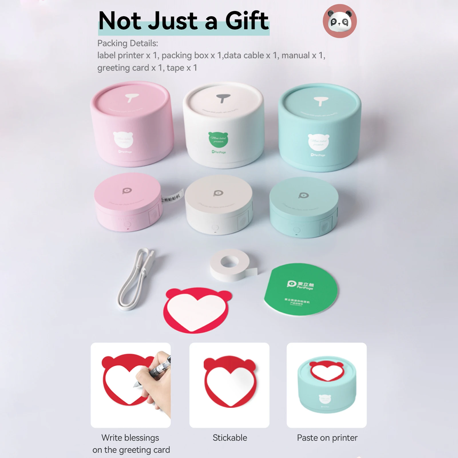 【New】PeriPage L1 Plus Printer Mini BT Pocket Label Maker Sticker Inkless Portable Thermal Wireless Label Printer