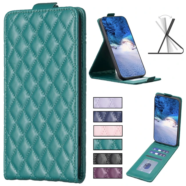 Etui pour petit téléphone portable vertical en cuir