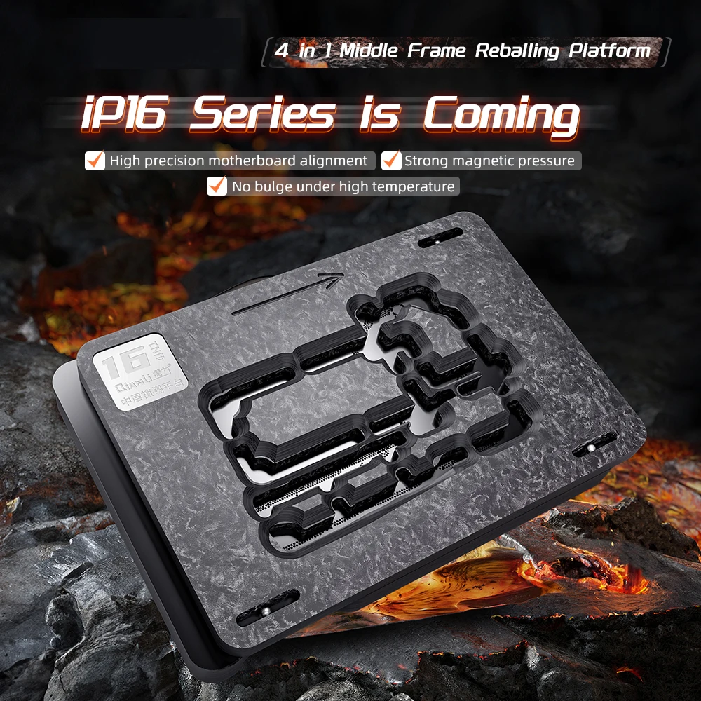QianLi Middle Frame Reballing Platform Motherboard Holder BGA Reballing Stencil for iPhoneX-16PM Series Motherboard Repair Tool