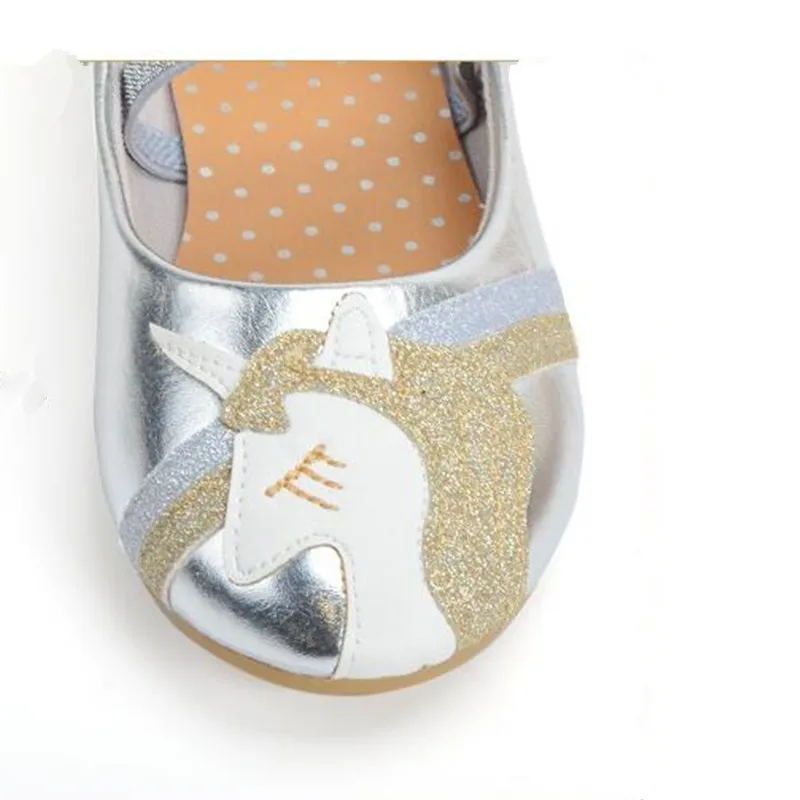 New Children Leather Shoes Cartoon Unicorn Princess Girls Party Dance Shoes Baby Student Flats Kids Performance Shoes Size 24-29 5