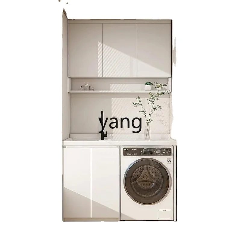 

Yjq Honeycomb Aluminum Balcony Washing Machine Cabinet with Washboard Integrated Drum Laundry Tub Slot Washing Machine Cabinet