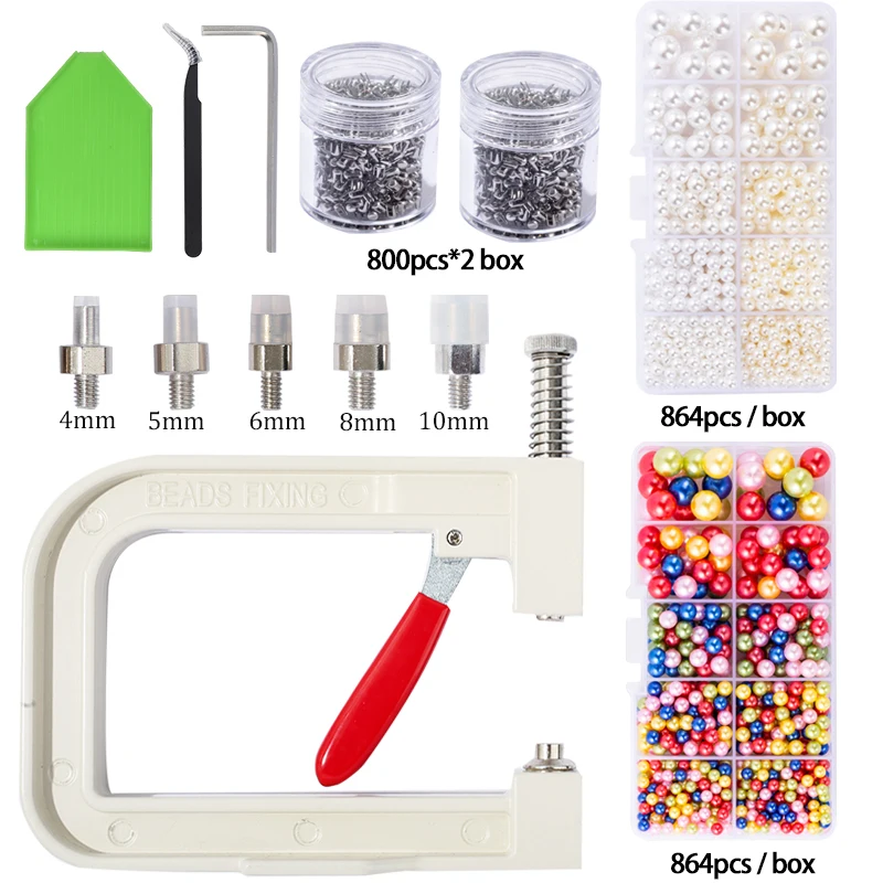 Pearl Setting Tools Pearl Setting Machine Pearl Rivet Buttons Pearl Handmade Tools for Hats Shoes Clothes Bags Skirt Setting Machine DIY Accessories