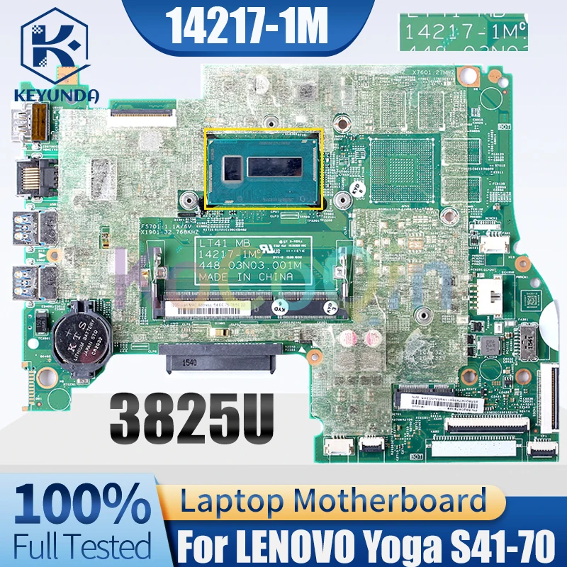 Материнская плата для ноутбука LENOVO Yoga S41-70, 14217-1 м, 5B20K17778 SR24B 3825U, протестированная материнская плата для ноутбука