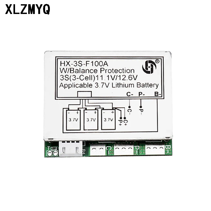 리튬 이온 배터리 보호 보드, PCB BMS 폴리머 충전기 충전 모듈, 균형 잡힌 3 셀, 3S, 100A, 11.1V, 12.6V