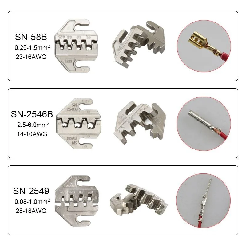 SN58B/2549/2546/02C/-6/06WF Crimping Pliers Kit Dupont Jst Crimper Pliers Electrical Clamp Tools
