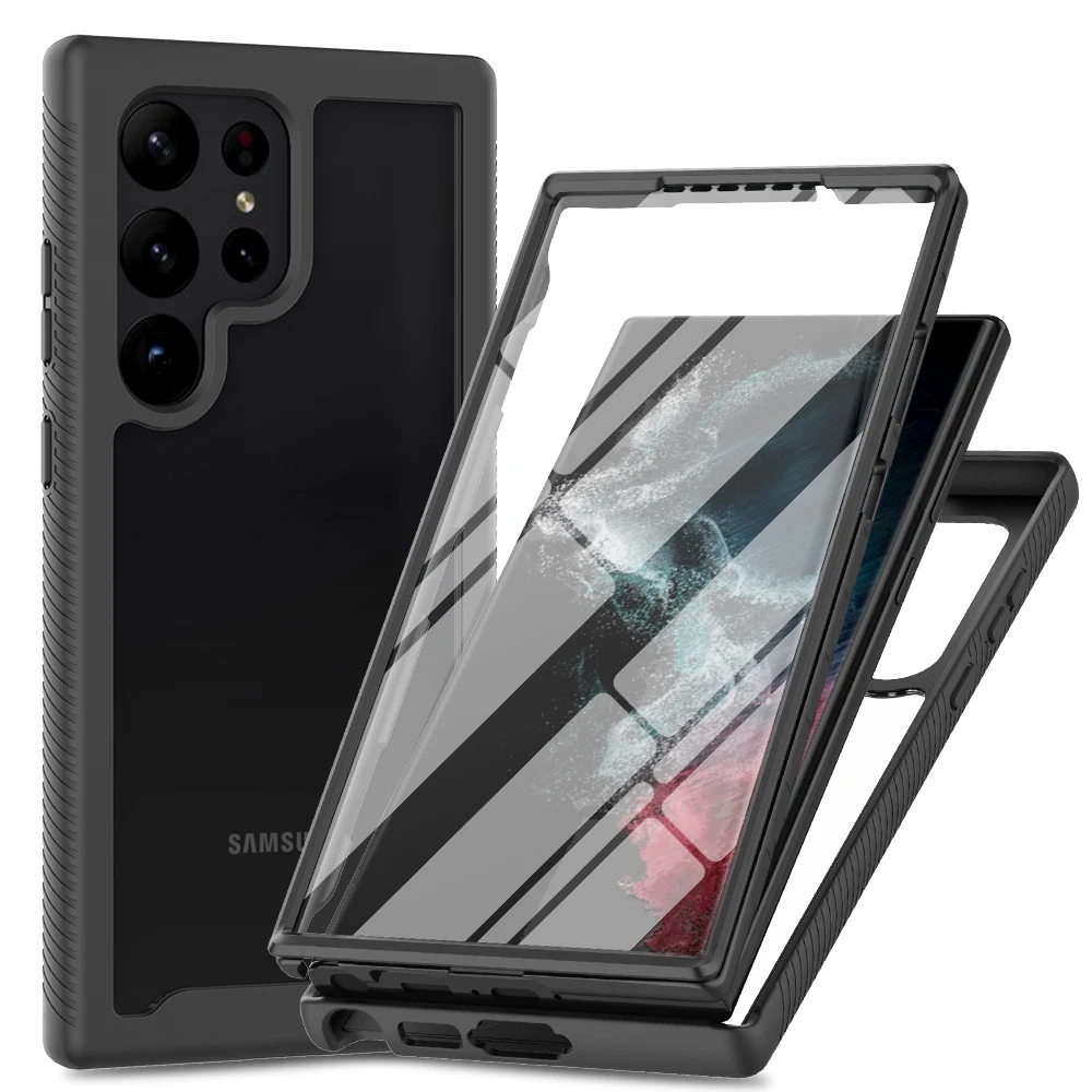Enhanced Protective Hybrid Case with Built-in Screen Protector - 360° Shockproof Design