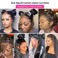 13x6 Hd dentelle frontale perruques cheveux humains 36 pouces prêt à porter sans colle perruques cheveux humains dentelle avant perruque pré plumée cheveux vierges crus 5