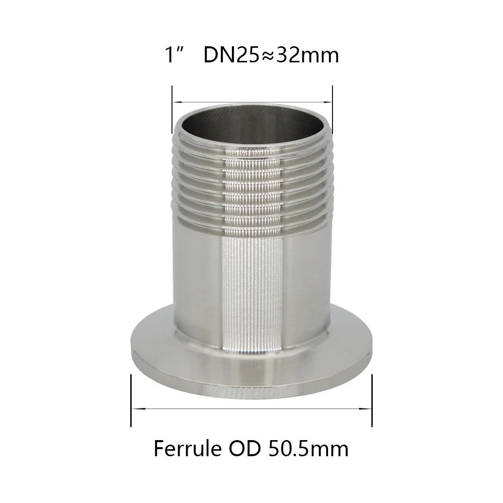 3/4&ldquo; 1&rdquo; 2&ldquo; Male Threaded to Tri Clamp Ferrule 304 Sanitary Stainless Steel Pipe Fitting