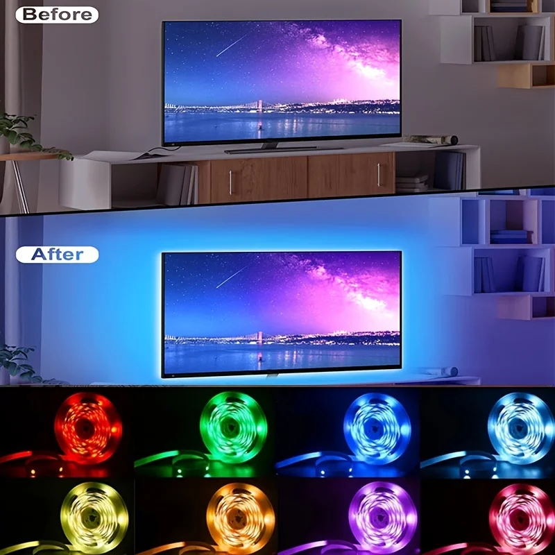 DC5V LED světel Bluetooth ovládání SMD3535 pokoj dekorace TV ploše obrazovka podsvícení USB hudba synch barva drobné ložnice dekorace