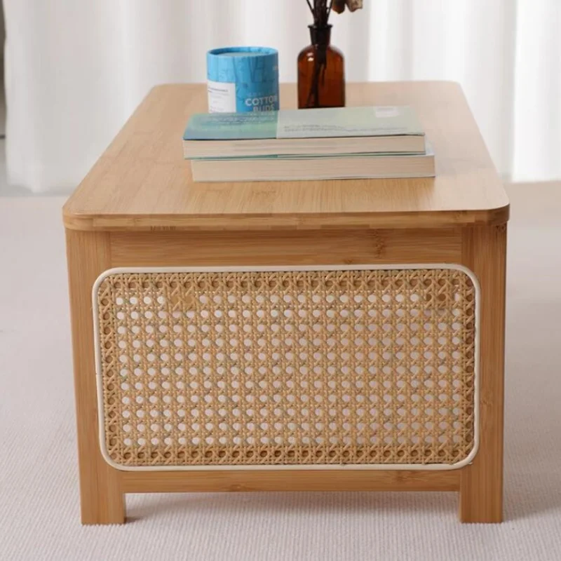 Multi Folding Bamboo Tea Table For Living Room Floor-standing Low Minimalist Compact Tatami Coffee Foldable Table Bed Laptop