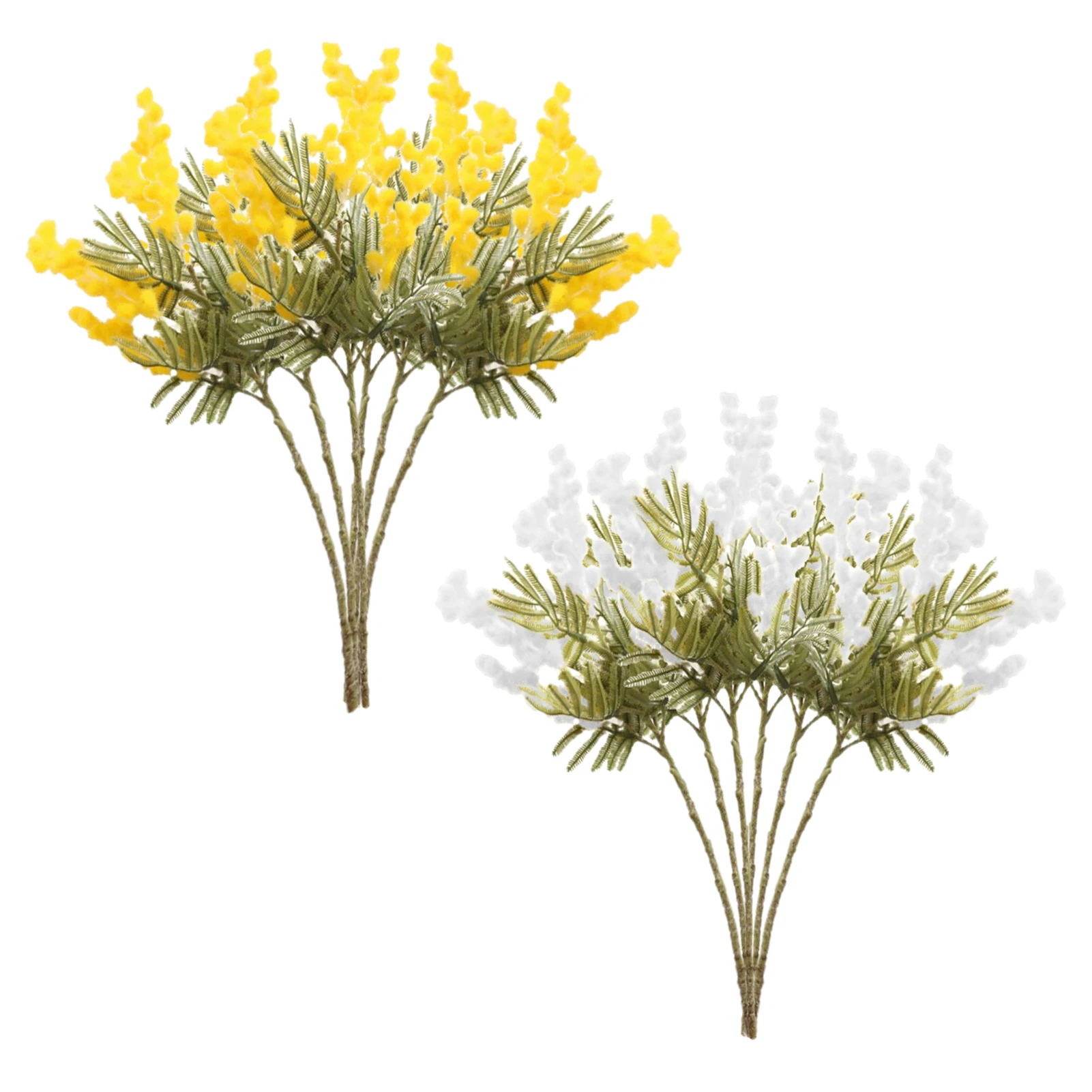 

6Pcs 38cm Artificial Flower Sweet Acacia Sponge Tree Flocking Simulation Plants Home Decorations Flower Arrangement Ornament