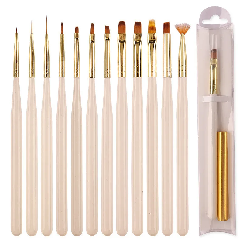Japanese nail art pen set 12 full set of commonly used paint pen drawing phototherapy lace shading Daisy brush