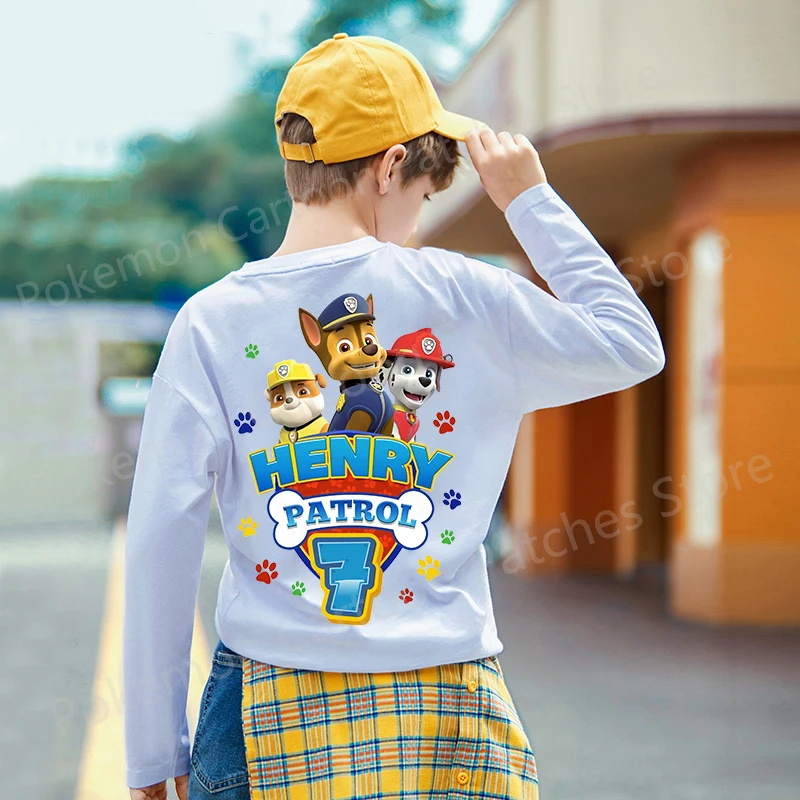 Paw Patrol Animal Kids Birthday Lucky Number Anime Heat Transfer Patch Forniture Per Feste Patch Termoadesive Per Bambini
