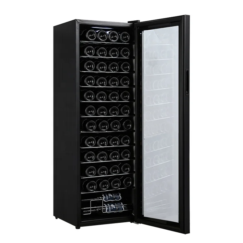 46 Bottles Glass Door Freestanding Compressor Cooling Wine Display Dispenser Fridge
