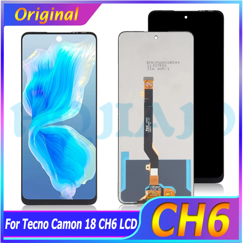 100% протестированный ЖК-дисплей для Tecno Camon 18 CH6n сенсорный экран в сборе стеклянный