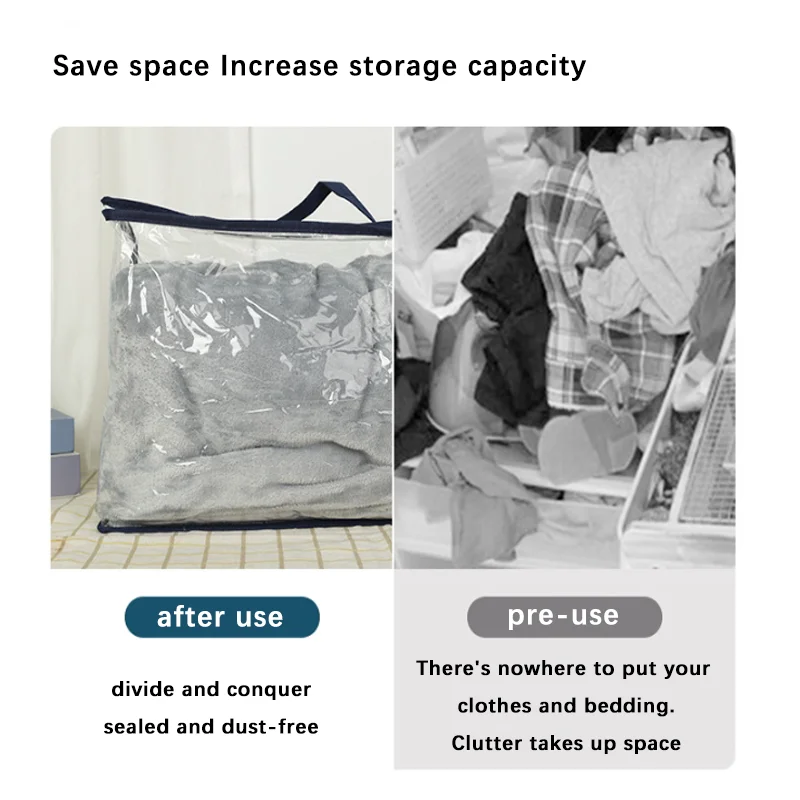Transparent PVC packaging bags portable bedding blanket packaging pillowcase storage bag