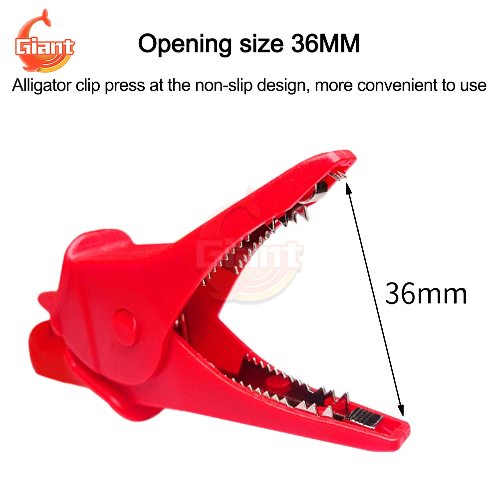 Opening 36mm Crocodile Clip 32A Power Wire Test Clips Fully Enclosed Crocodile Clip Tail 4mm Banana Plug Socket P60073 alligator clips