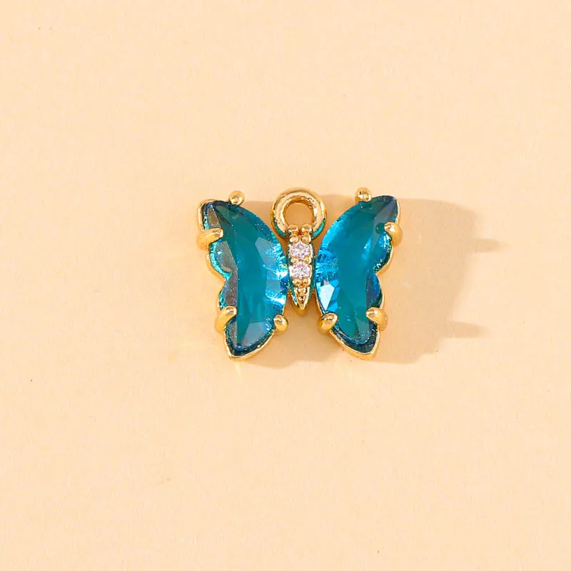 3Pcs 9x11mm Neue Mode Bunte Glas Kristall Kleine Schmetterling Charms Für DIY Schmuck Machen Ohrringe Beliebte halskette Anhänger – Detail 4