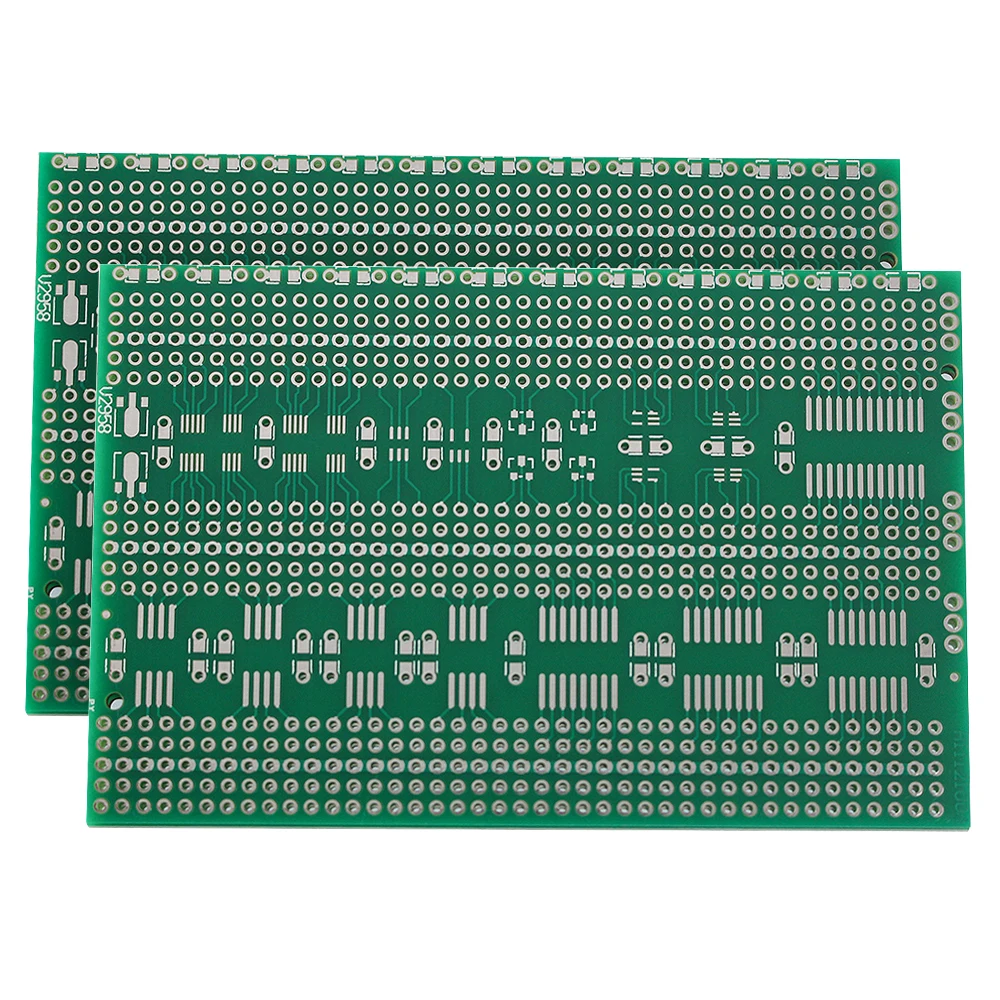 2pcs 7x11cm 단일 측면 PCB 멀티 패키지 SMD IC 저항 커패시터 다이오드/삼극관/트랜지스터 용 범용 보드 전송 어댑터