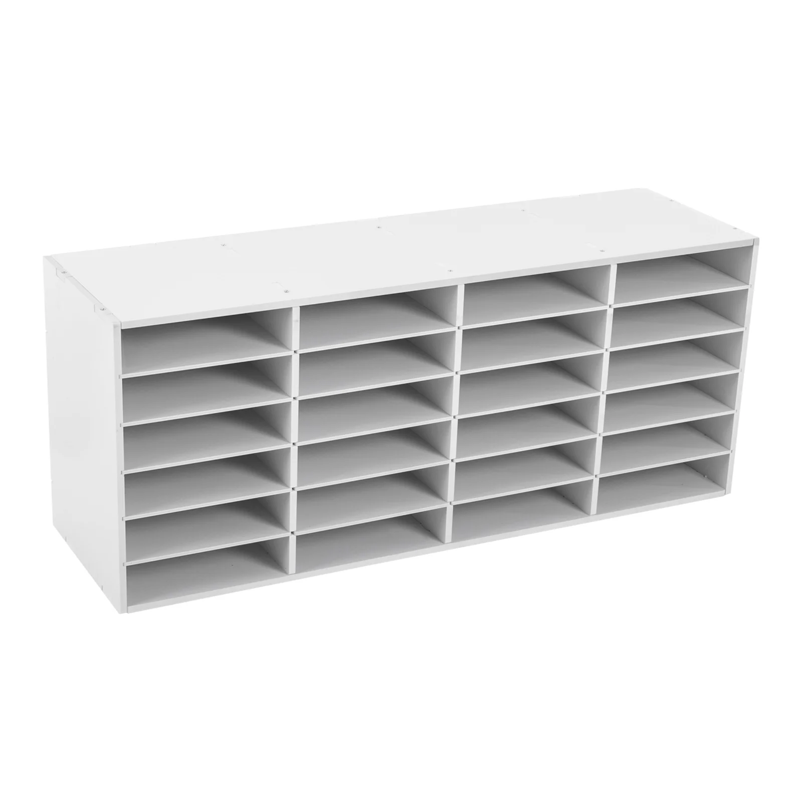 6 Tiers 24 Slots PVC Mail Sorter Organizer Each Slot Load-bearing Capacity 5kg for Home, Library, Office
