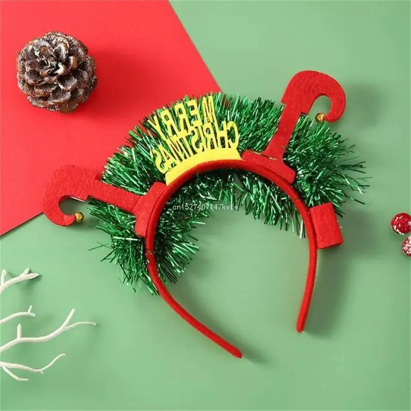 5pc Festive Christmas Headwear Glowing Headband Light up Hairband for Holiday Celebrations Year Navidad Party Decor