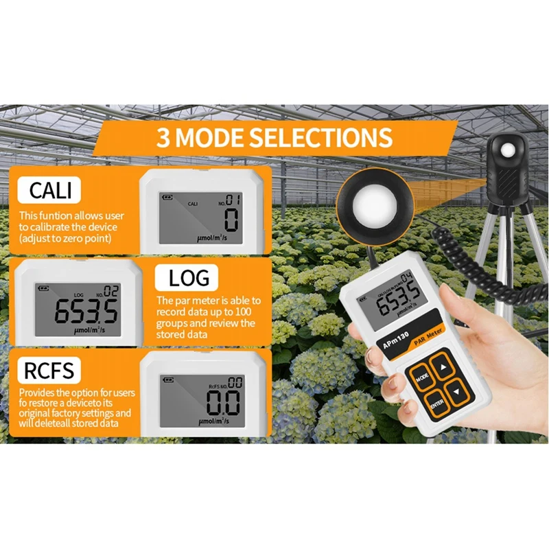 Quantum PAR Meter For Led Grow Lights,High Precision PPFD Meter With 400-700Nm Range 2
