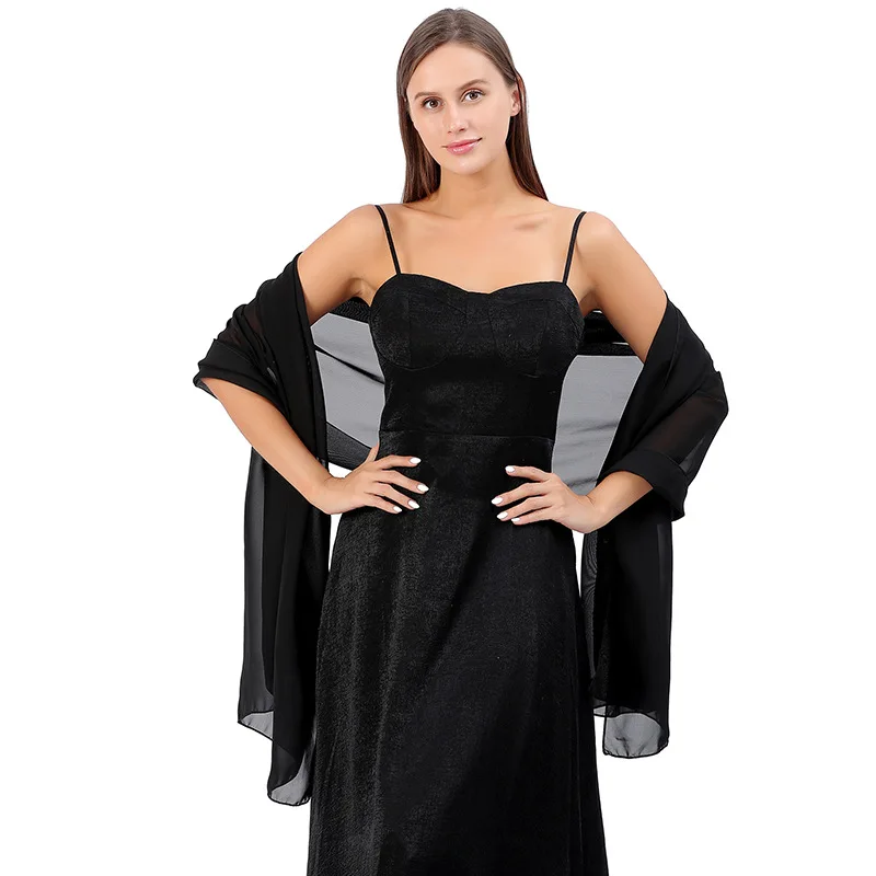 200cm*75cm Woman Wedding Wraps Bolero Chiffon Jacket Shrug For Bridal Party