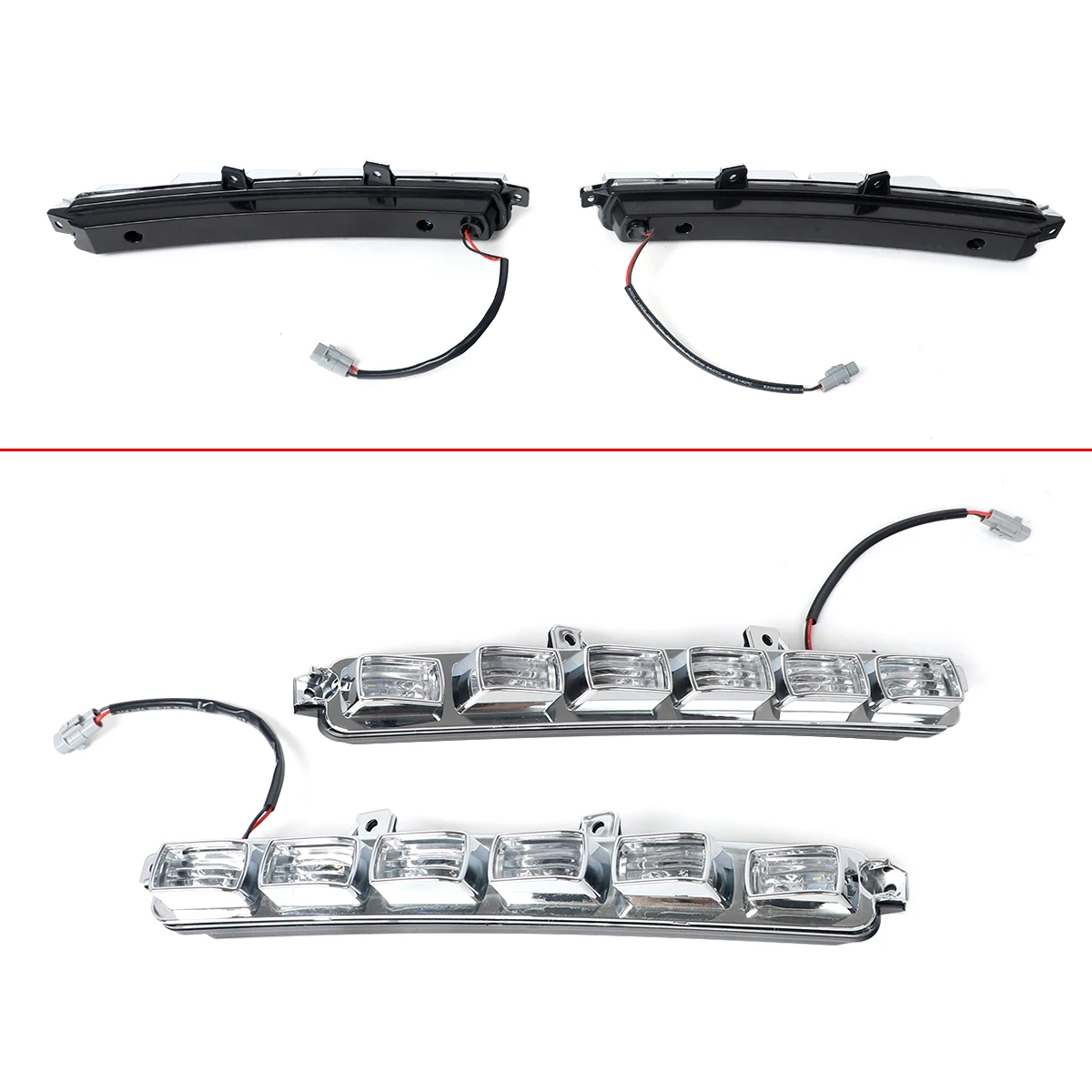 Front Bumper Splitter Lip with LED Fit Mercedes-Benz G Class W463 G500 G550 G65 1990 1991 1992 1993 1994 1995 1996-2018