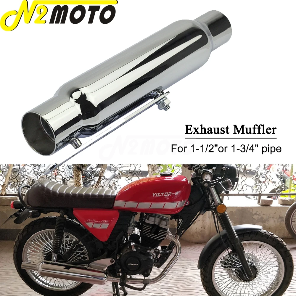 Chrome Motorcycle 12" Shorty Mufflers For Honda CB450 350 Yamaha Suzuki