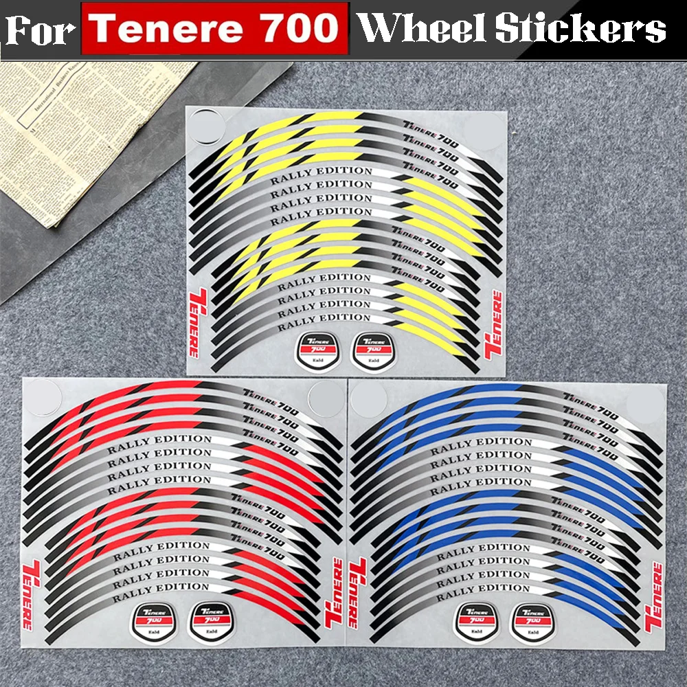 Tenere700 Motorcycle Accessories Reflective Stickers Wheel Rim Hub Kit Decals World Raid Deco For YAMAHA XTZ700 XTZ Tenere 700