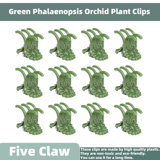 Újrafelhasználható, Erős, 5 Karmos Phalaenopsis Orchidea Növényi Klipek Állítható Bilincsek A Mászó Virágtámasztó Szárához Rögzítve Téthez