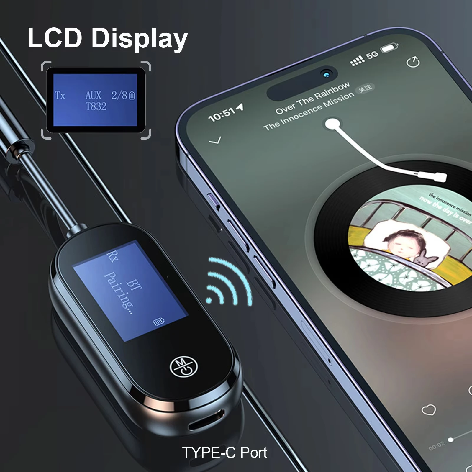 2 In 1 Bluetooth 5.4 Audio Transmitter Receiver 3.5mm AUX Jack Airplane Wireless Adapter Mic For TV Car kit Speaker PC Headphone bluetooth adapter bluetooth audio receiver bluetooth transceiver adapter audio adapter bluetooth aux adaptor