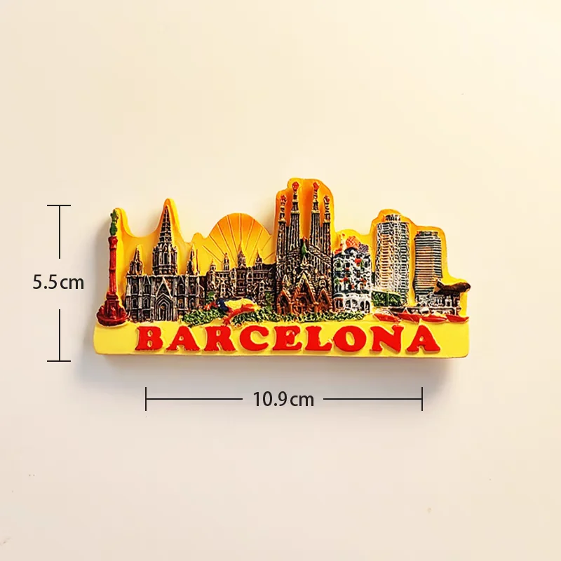 Barcellona Spagna Mosaico 3D Magnete da Frigorifero Souvenir turistici Resina Artigianale Decorazione della Cucina di casa Regalo da Collezione di magneti per Frigorifero di Barcellona