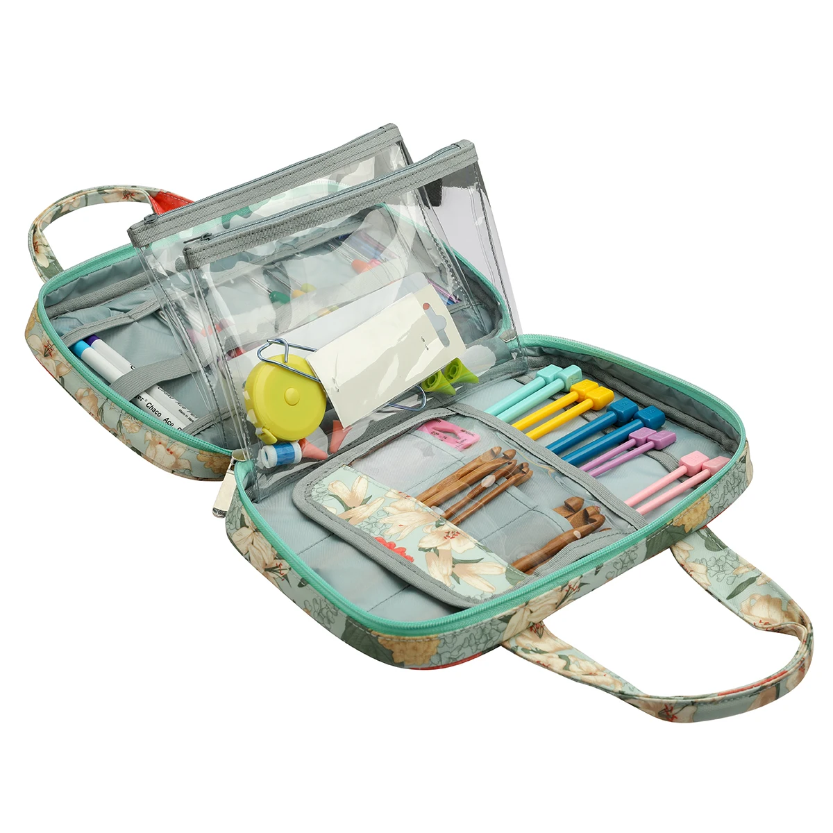Knitting Kit Case Organizer Bag Portable Knitting Needles Storage for Sewing Accessories