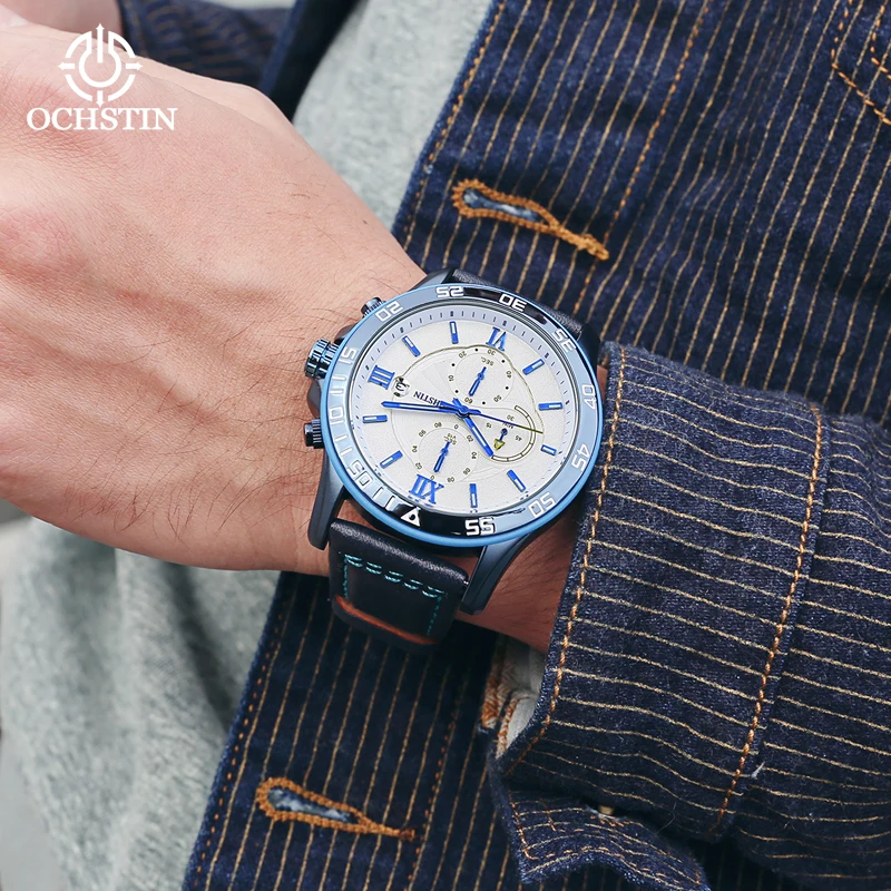 Ochstin original brand new pilot series casual simple multi-functional quartz movement luminous men's quartz watch