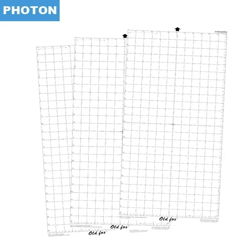 2PCS Cutting Mat Pad 12*12-Inch Transparent Adhesive Mat Pad with Measuring Grid 12*24-Inch for Silhouette Cameo Plotter Machine 2