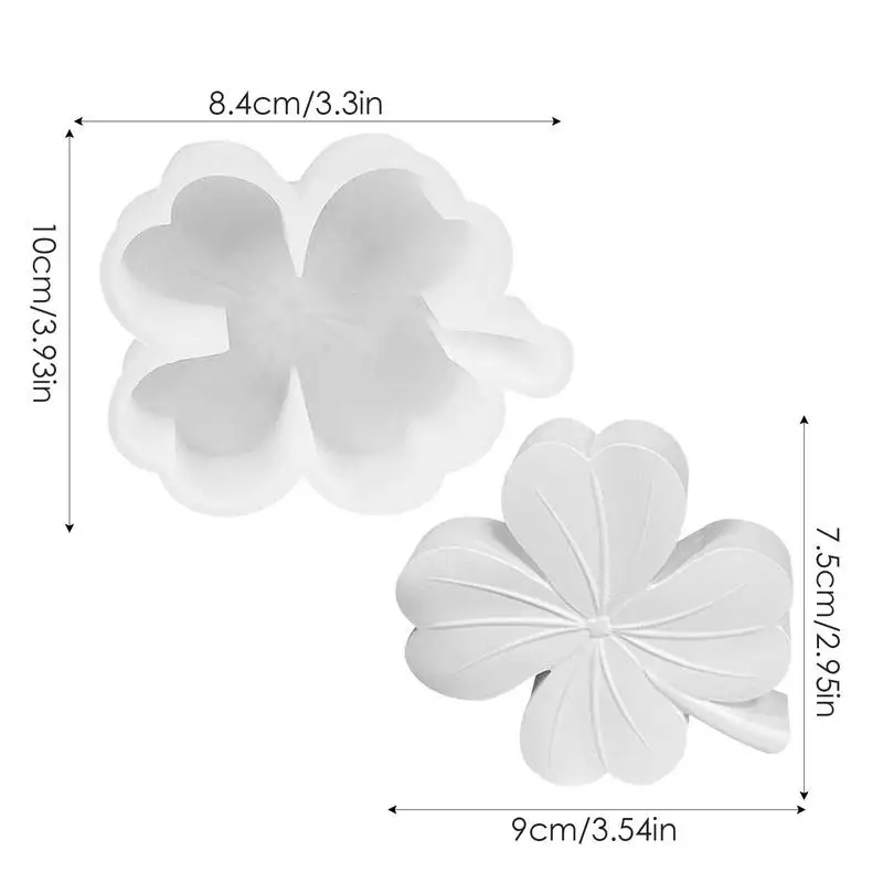 Lucky Shamrock Silicone Mold Four Leaf Silicone Lucky Fondant Moulds Epoxy Casting Resin Candle Mold Four-Leaf Shamrock Shape