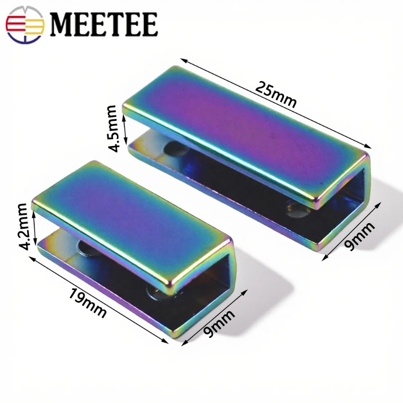 4/10/20Pcs Meetee 25*9mm 금속 테일 클립 버클 (나사 포함) 핸드백 가장자리 보호대 웨빙 스톱 클립 DIY 바느질 액세서리