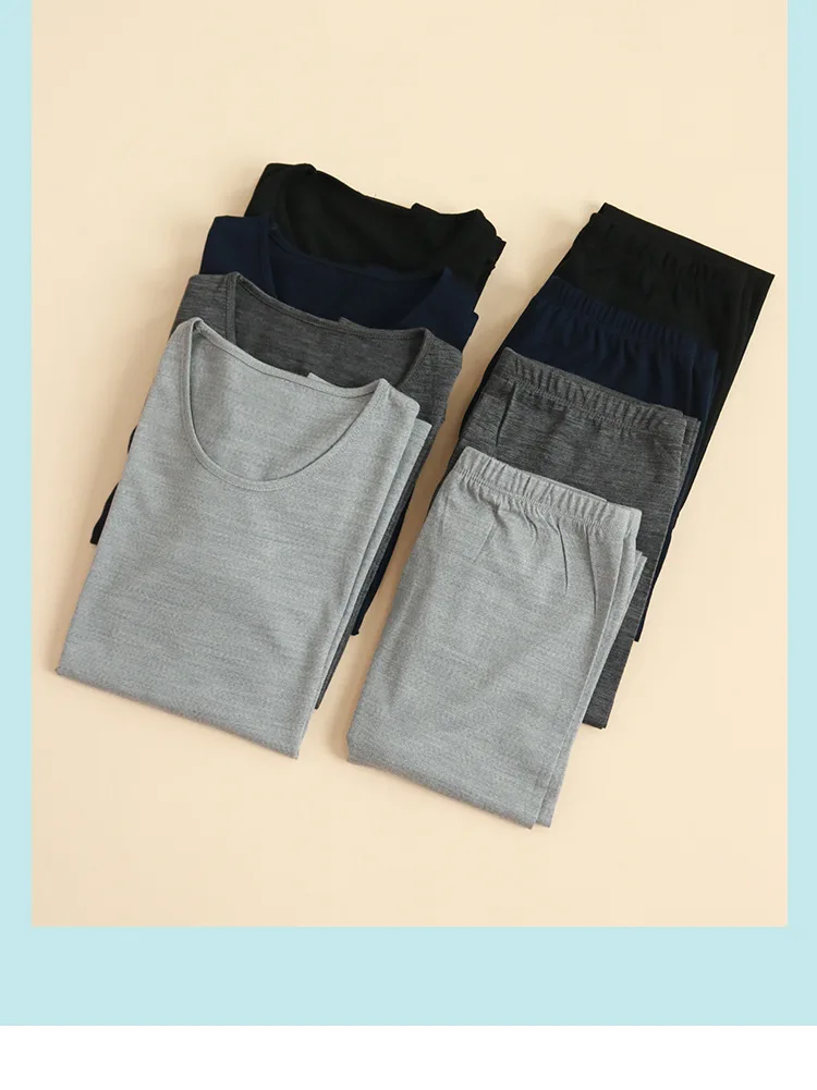 Thermal Underwear Sets 100 wool thin base layer thermal underwear spring set long johns women warm inner wear woman clothes suit sets merino baselayer