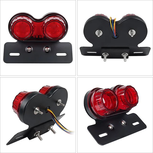 Fanale Posteriore Moto LED Universale Shkalacar | Luci Coda, Freno, Frecce E Portatarga | Impermeabile