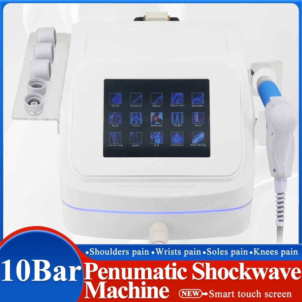 

Pneumatic Shock Wave Therapy Machine For ED Treatment Relieve Body Pain 10Bar Professional Shockwave Massager Massage Parlor Use